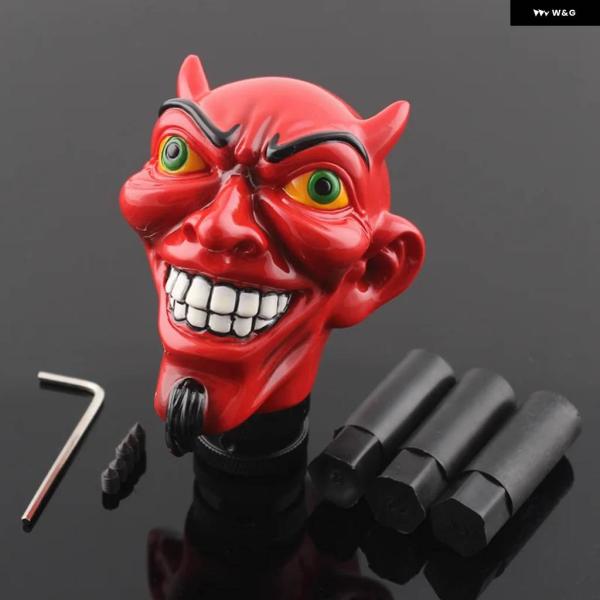 並行輸入品ギア シフター マニュアル ノブ シフト シフター レバー ノブ マニュアル ギアレッドイービルデビルヘッド スタイル カー トラック シフト ノ