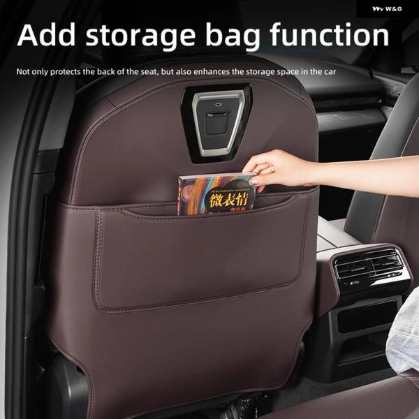 並行輸入品 BMW 5シリーズ G60 2024年モデル用 カーシートバック プロテクター キック防止マット 汚れ防止 パッド 収納 2枚セット