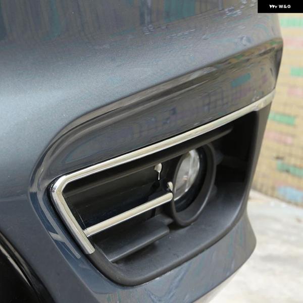 並行輸入品 BMW F46 F45 2シリーズ グランアクティブツアラー 15-17 ABSクロームポリッシュシルバー フロント フォグランプ フレーム カバー
