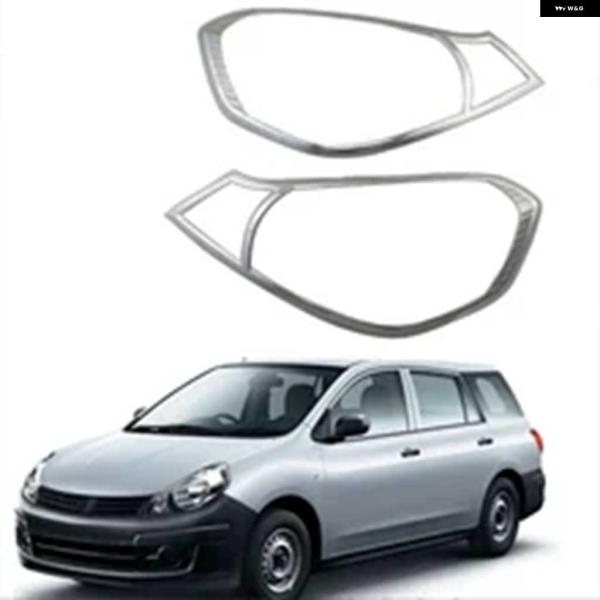 【並行輸入品】2PCS クローム スタイリング 日産 ウイング ロード / AD 2006 バン Y12 ヘッドランプ カバー カーアクセサリー カー ステッカ