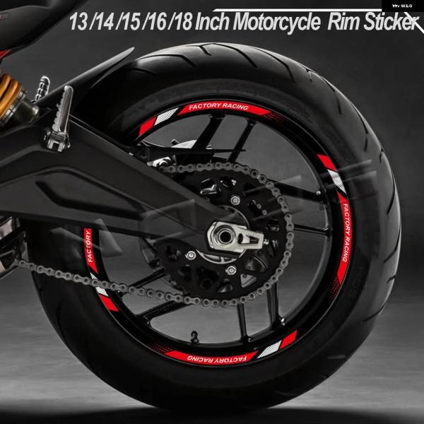 並行輸入品 13インチ 14インチ 15インチ 16インチ 18インチ バイク ホイールリム ステッカー 反射ハブストライプ タイヤ デカール テープ