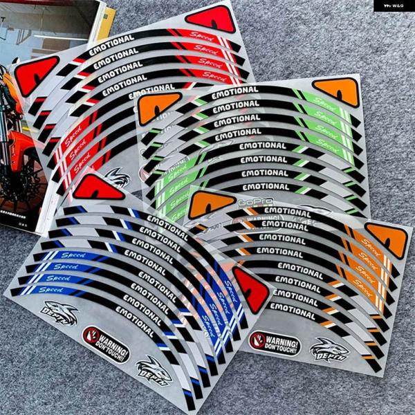 並行輸入品 反射 バイク ホイール ステッカー リムハブテープ デカール 10インチ 12インチ 13インチ 14インチ スズキ ホンダ ワンホイール