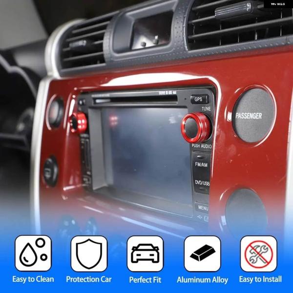 並行輸入品 トヨタ FJ クルーザー 2007-2021 オーディオ ボリュームノブカバー 用カーセンター コントロール ボリュームノブリン