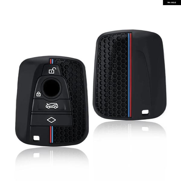 並行輸入品 BMW I3 I8シリーズ 2014 2016 2017用 シェル キー チェーン フォブ ホルダー 4 ボタン シリコン 車用リモートキーケース