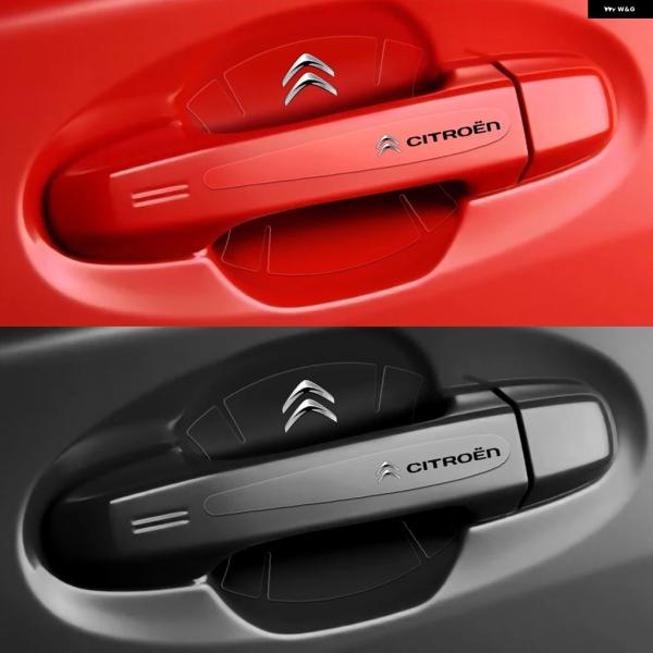 並行輸入品 4/8個車用ドア傷防止ハンドルボウル ステッカー シトロエン C4 C3 C5 C1 C2 ベルランゴ セリゼ カクタス ジャンピー