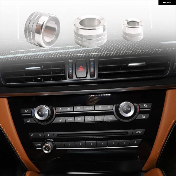 並行輸入品 BMW X5 X6 E70 E71 F15 F16 2010-2018 3個セット 車用ボリューム エアコン ノブ オーディオ コントロール ボタン