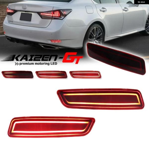 並行輸入品 赤色 LEDリア バンパー リフレクター テール/ ブレーキライト リア フォグランプ ウィンカーライトレクサスGS F 450H 350 200T