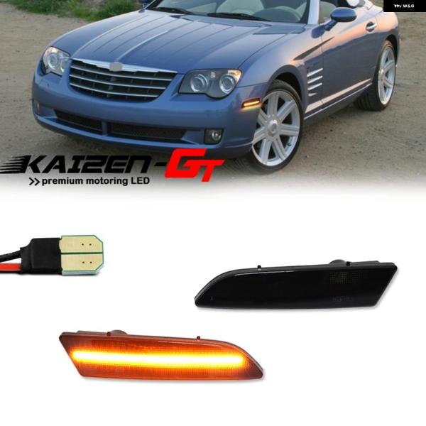 並行輸入品 スモークレンズ アンバー /ホワイト LED 車用フロント バンパー サイドマーカー インジケーター ライト 2004-2008 クライスラー クロ