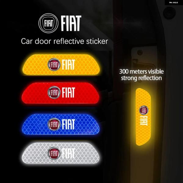 並行輸入品 フィアット500デュカトパンダグランデプントティポアバルトパルスストラーダ600500L用ドア反射 ステッカー 夜間ライト ハザード デカール