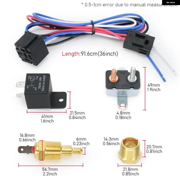 並行輸入品 デュアル電動ファン配線 キット 175〜185度ファン冷却 ハーネス 部品 ACC カー サーモスタット 温度リレースイッチセンサー