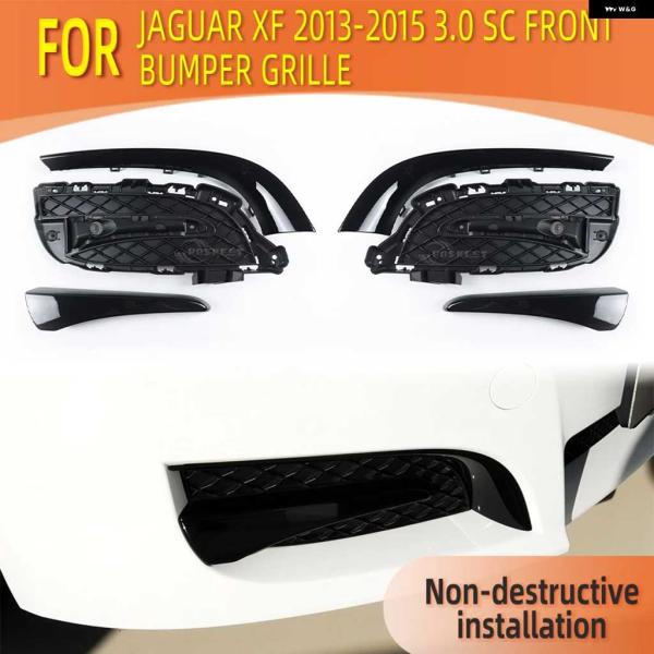 【並行輸入品】ブラックフロント バンパー パーツ 2013-2015 ジャガー XF 3.0 SC バージョン フォグランプ グリル C2Z16209 C2Z2