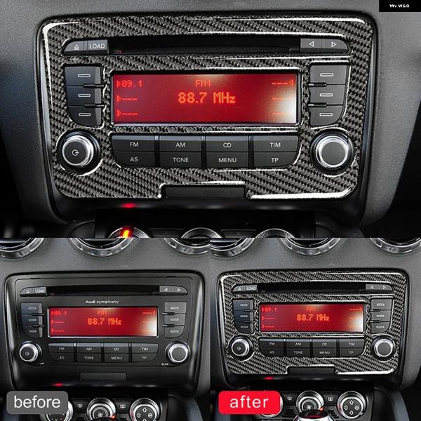 並行輸入品 アウディ TT 8N 8J MK123 TTRS 2008-2014 コンソール コントロール CDプレーヤー パネル フレーム トリム カーボン 
