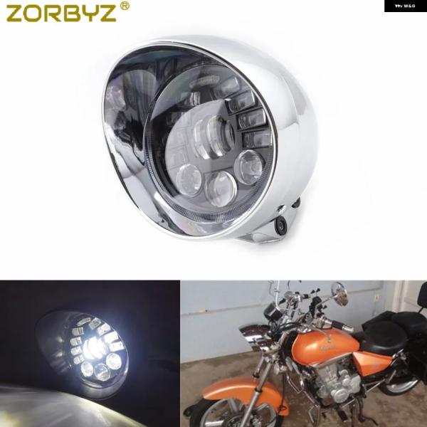 並行輸入品 ホンダ ヤマハ ハーレー オートバイ LED 6.5 インチ バレット ヘッドライト スティード シャドウ クローム
