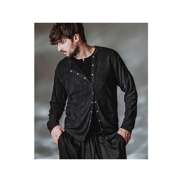 【NO ID.(ノーアイディー)】アシンメトリ-C-N-CD カーディガン(458006-447T)