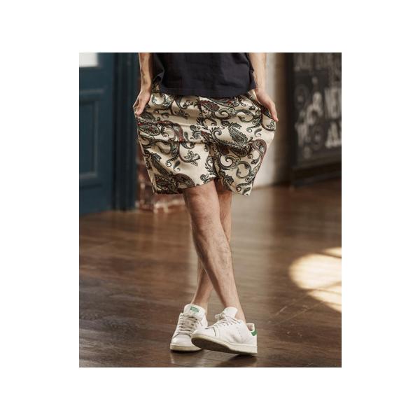 CAMBIO(カンビオ)】ペイズリー総柄サルエルショートパンツ