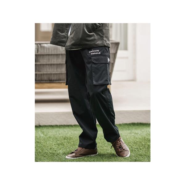 【1minute 1second(ワンミニットワンセカンド)】cargo pants with cursive embroidery カーゴパンツ(1M25A270)