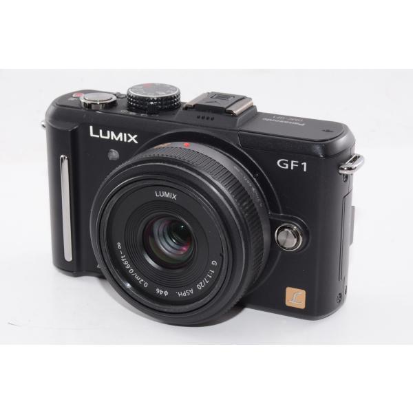 【中古】【外観並級】パナソニック ミラーレス一眼カメラ GF1 レンズキット(20mm/F1.7パンケーキレンズ付属) エスプリブラック DMC-GF1C-K