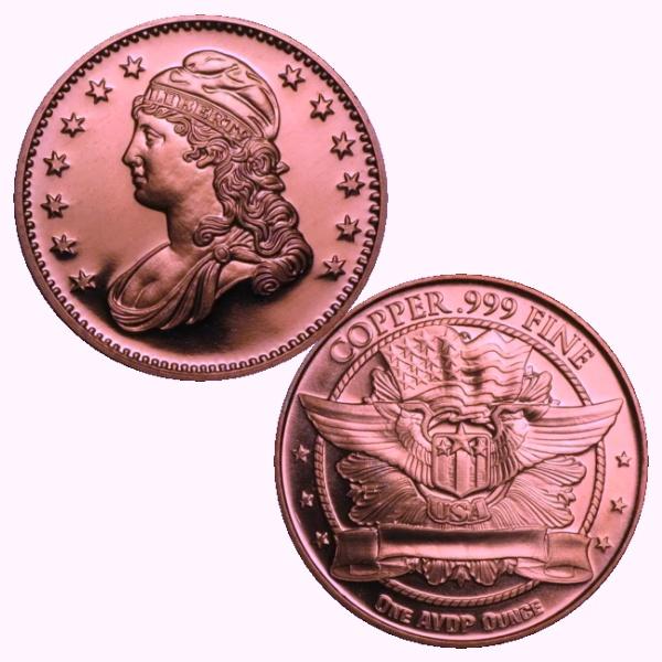 アメリカ　キャップドバスト　ラウンド純銅貨USA COPPER 1ozCAPPED BUST商品詳細年　号　　---状　態　　未使用品　位　　銅99.9%大きさ　　39mm重　量　　29g
