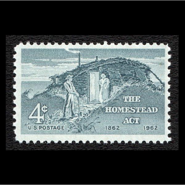 □アメリカ切手 1962年 ホームステッド法 100周年 / 自営農業 : CAMEO