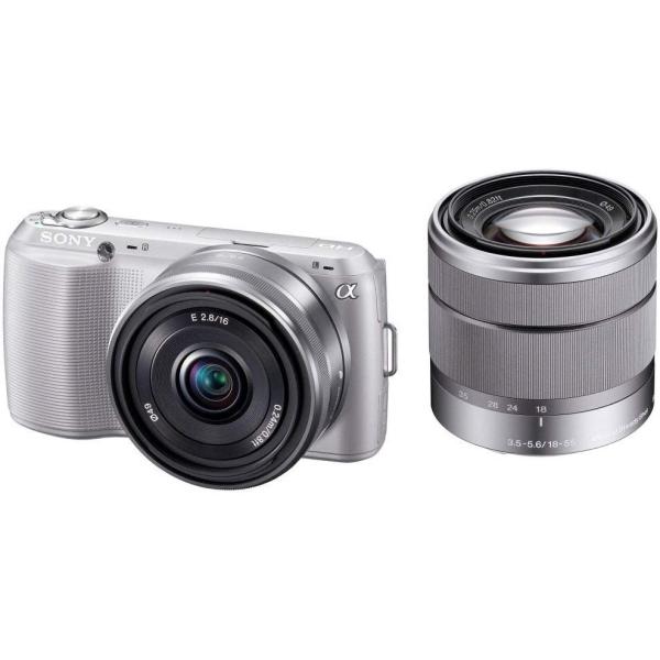 SONY NEX-C3 ダブルレンズキット シルバー 良品 動作確認済み 1ヶ月保証付 小型軽量 ミラーレス