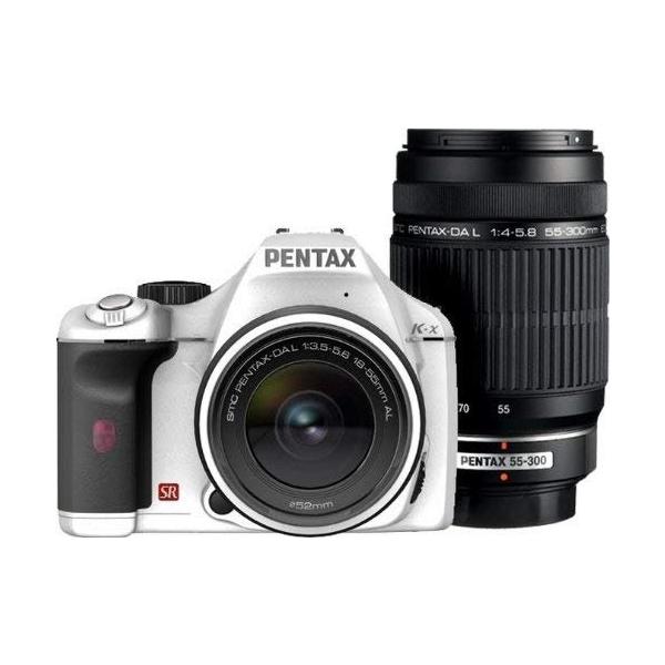 動作確認済み　付属品多数　PENTAX K-x ダブルズームキット　ホワイト ペンタックス PENTAX K-x ダブルズームキット ホワイト 良品 動作確認