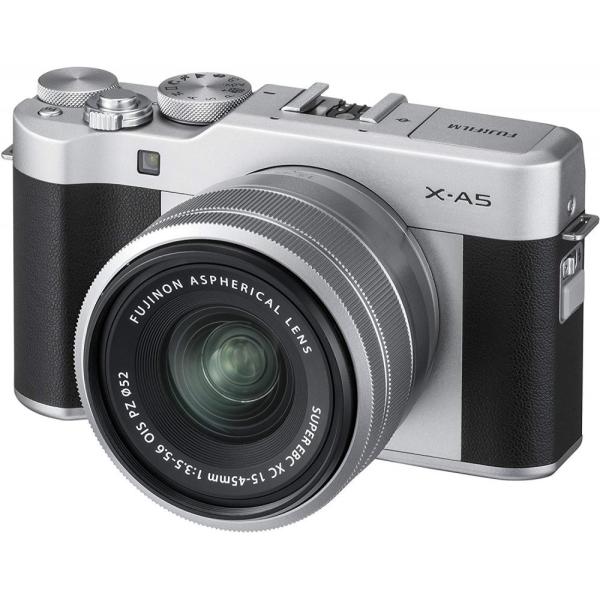 【超美品】 フジフイルム　FUJIFILM X-A5 レンズキット FUJIFILM フジフィルム X-A5レンズキット シルバー X-A5LK-S SDカード