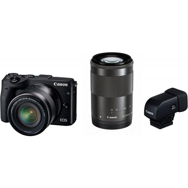 【美品】Canon キヤノン EOS M3 ダブルズームキット ブラック Amazon | Canon ミラーレス一眼カメラ EOS M3 ダブルズームキット