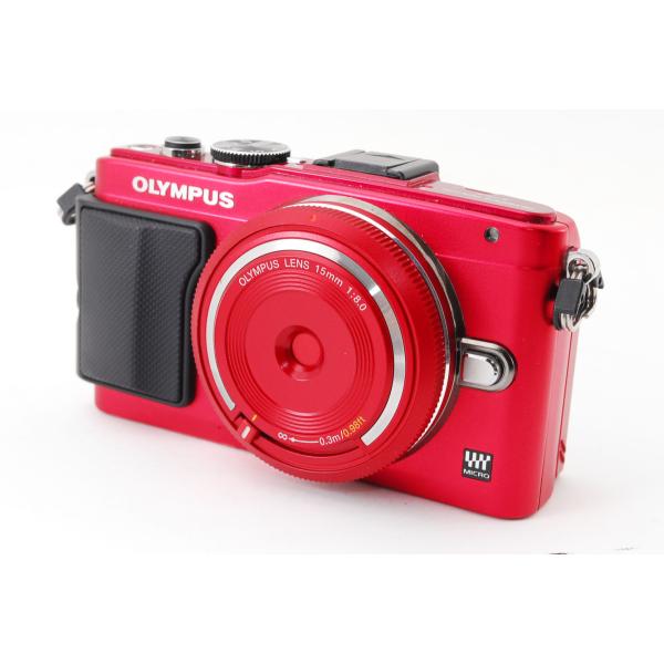 オリンパス OLYMPUS Pen Lite E-PL6 レッド コンパクトレンズセット 美  