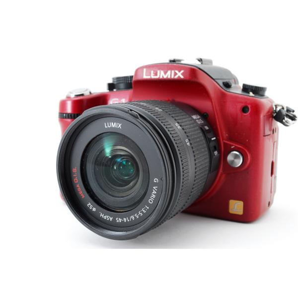 パナソニック Panasonic Lumix DMC-G1 レッド レンズキット 訳アリ実用品 フリーアングル可動式モニタ SDカードストラップ付き