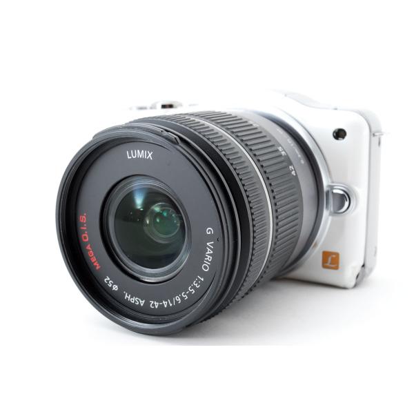 パナソニック Panasonic Lumix DMC-GF3 シェルホワイト レンズセット 美品 SDカードストラップ付き