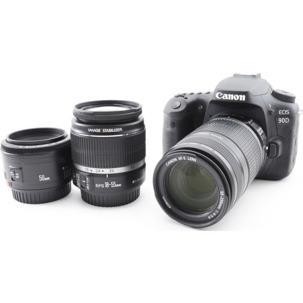 EOS Canon キヤノン 90D トリプルレンズセット SDカード付き 一眼レフ