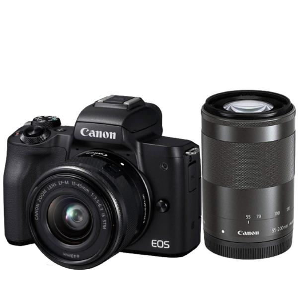Canon EOS Kiss M ダブルレンズキット ミラーレス一眼カメラ 黒 EOS キヤノン Canon Kiss M ダブルレンズキット ブラック ミラー