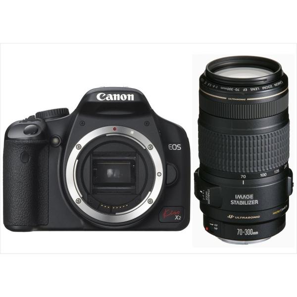 キヤノン Canon EOS Kiss X2 EF 70-300mm 望遠 レンズセット 手振れ補正 デジタル一眼レフ カメラ 中古