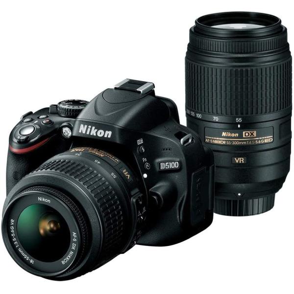 ニコン Nikon D5100 18-55mm 55-300mm ダブルズームキット デジタル一眼レフ カメラ 中古