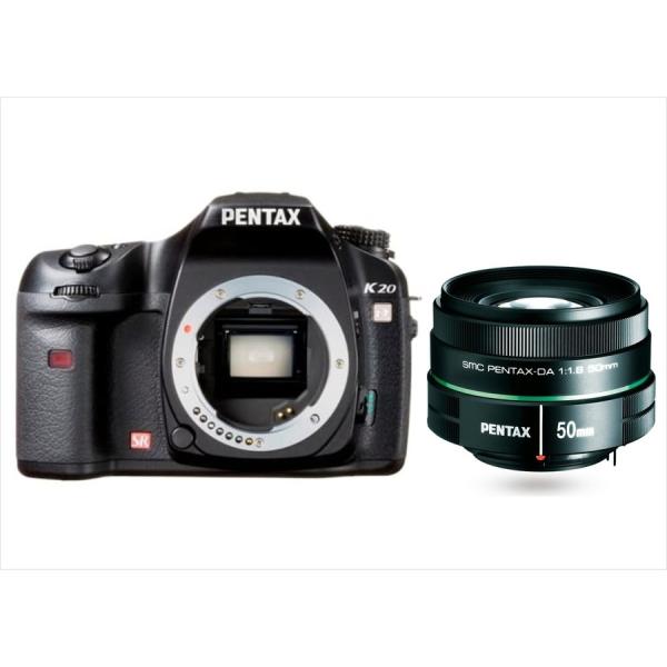ペンタックス PENTAX K20D 50mm 1.8 単焦点 レンズセット ブラック デジタル一眼レフ カメラ 中古