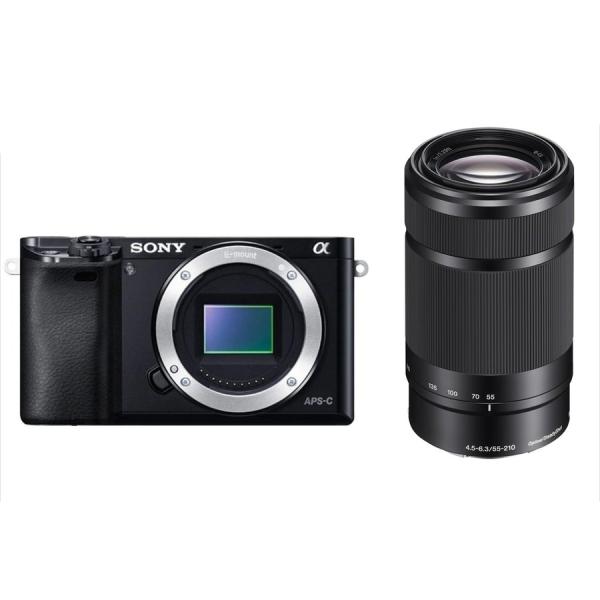 ソニー SONY α6000 ブラックボディ E 55-210mm 黒 望遠 レンズセット ミラーレス一眼 中古 カメラ