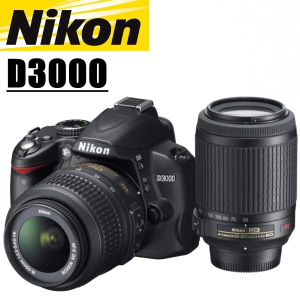 D3000 ニコン Nikon ダブルレンズキット デジタル一眼レフ : カメラ 