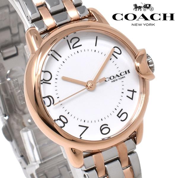 コーチ腕時計 レディース 文字盤ピンクゴールド 日付機能付 SWISS MADE COACH - コーチ腕時計 レディース 文字盤ピンクゴールド 日付機能付