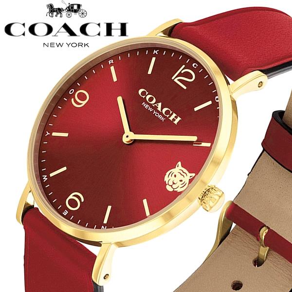 COACH コーチ 腕時計 レディース Perry ペリー レッド レザー ブランド