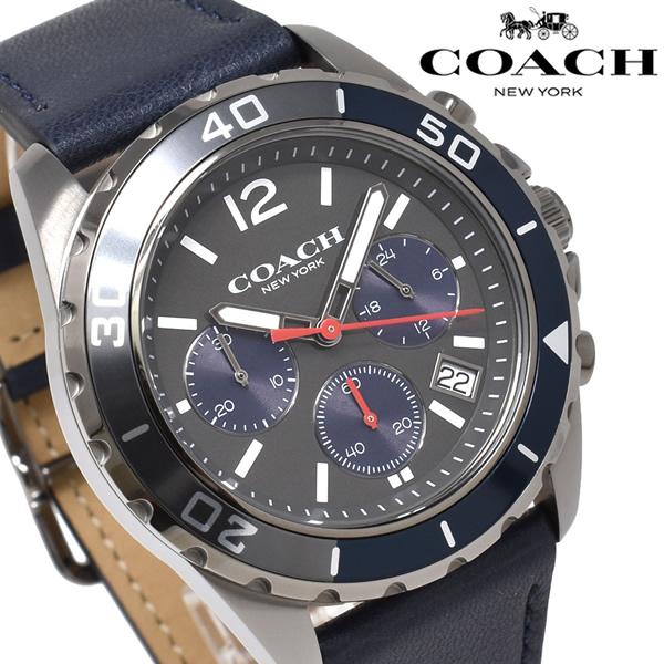 COACHコーチメンズ腕時計クォーツクロノグラフ本革レザーブラウンネイビー COACHコーチメンズ腕時計クォーツクロノグラフ本革レザーブラウン