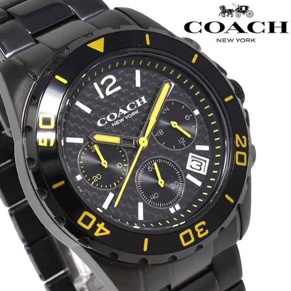 未使用 コーチ COACH ☆ レザー クオーツ 腕時計 アナログ ブラック COACH（コーチ） 腕時計 ELLIOT メンズ ウォッチ メンズ : ZOZOTOWN