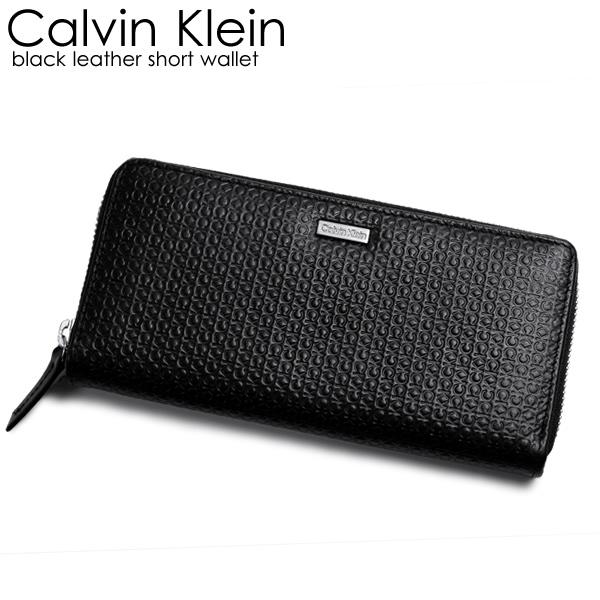 ck Calvin Klein カルバンクライン メンズ 長財布 レザー ラウンド 