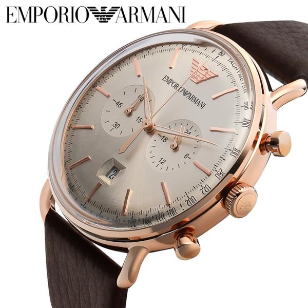 アルマーニ 腕時計 メンズ 革ベルト レザー ブランド 人気 ブラック シルバー ビジネス ギフト エンポリオ アルマーニ EMPORIO ARMANI AR2432