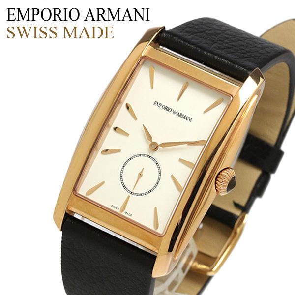 エンポリオ アルマーニ 腕時計 メンズ ブランド スイス製 スクエア レクタンギュラー レザー ビジネス ARS8351 EMPORIO ARMANI