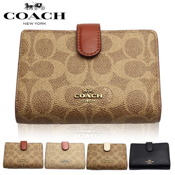 18 最新モデルCOACH コーチ☆折り財布 カーキ 星柄 スター 本物