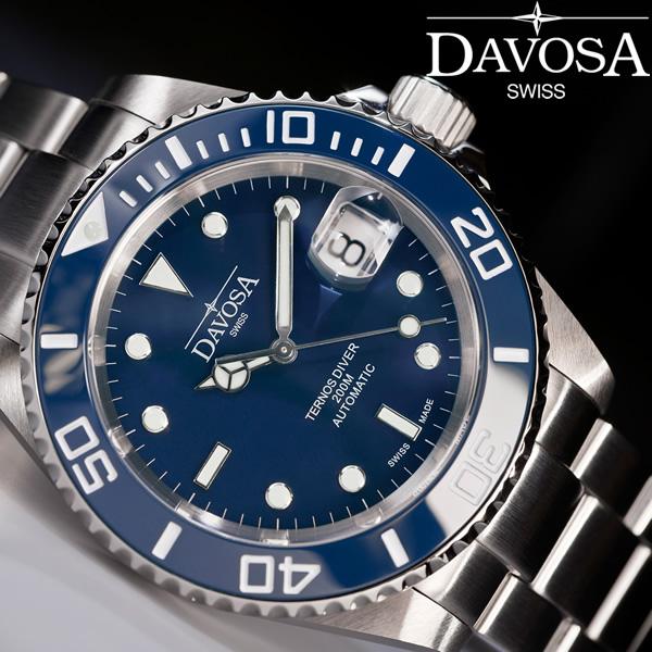 DAVOSA ダボサ 腕時計 メンズ 自動巻き ダイバーズウォッチ テルノス Ternos 20気圧防水 セラミックベゼル スイス製 ブランド  オートマチック
