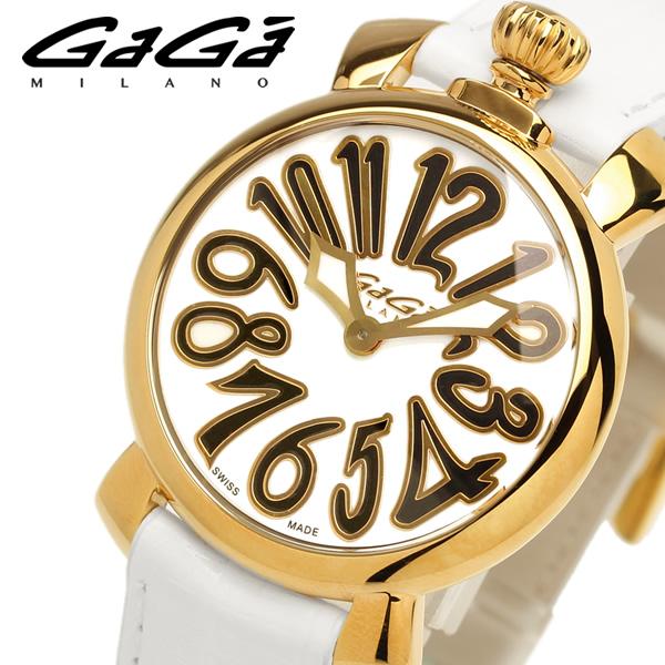 送料0円 ユニセックス メンズ レディース 腕時計 マニュアーレ ガガミラノ Manuale Milano Gaga クオーツ Gaga 6023 01lt プレゼント ギフト ホワイト レザー 日常生活防水 6023 01lt