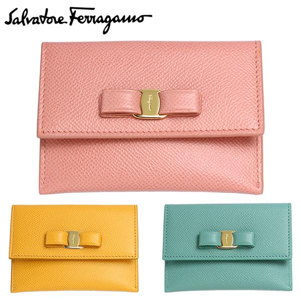 Salvatore Ferragamo サルヴァトーレフェラガモ フェラガモ カードケース レディース ヴァラ リボン パスケース カード入れ  かわいい 728906 725294 724211