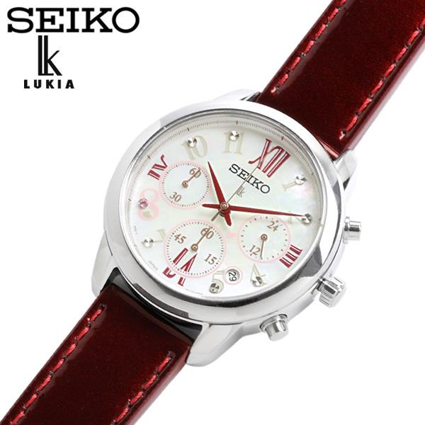 SEIKO セイコー レディース 腕時計 ルキア クロノグラフ カレンダー レザー srwz81p1