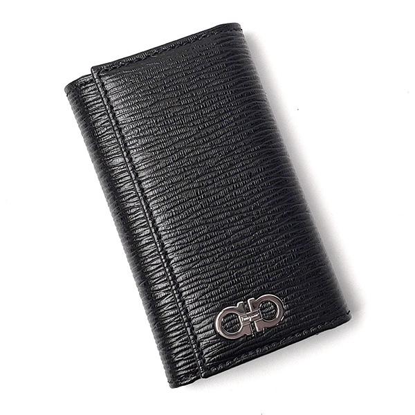 フェラガモ キーケース メンズ Ferragamo リバイバル 66A603 0396 ブラックxネイビー :goods-10315:カミーノ 通販 フェラガモ キーケース リバイバル ブラック メンズ FERRAGAMO Salvatore Ferragamo 66A603